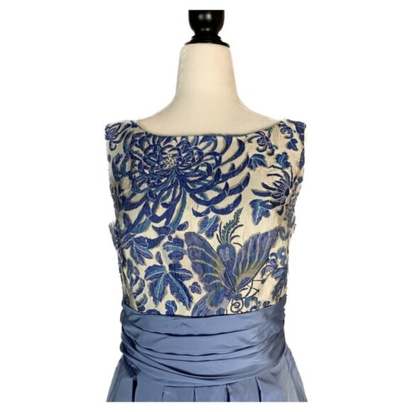 THEIA Silk-Blend Bateau Neckline Knee-Length Cocktail/Party Dress - Picture 7 of 15